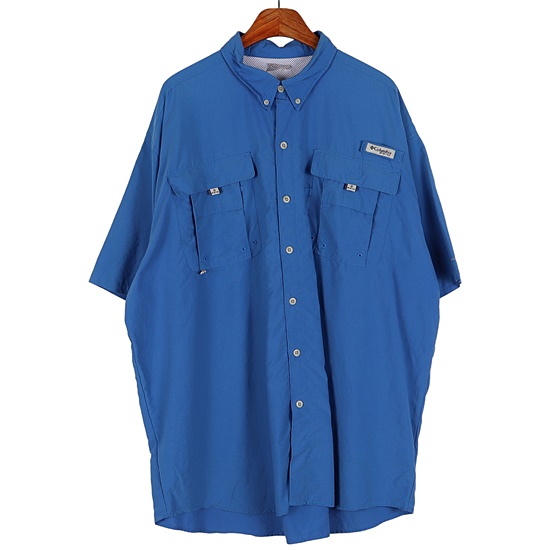 컬럼비아(COLUMBIA) 블루 PFG 피싱 반팔 셔츠 / XL