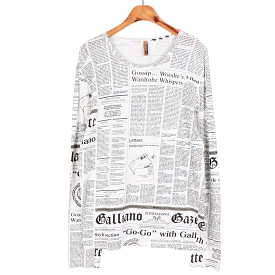 존갈리아노(John Galliano) 뉴스페이퍼 롱슬리브 티셔츠 / L